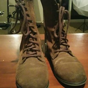 Steve Madden brown suede leather zipper boots W7.5